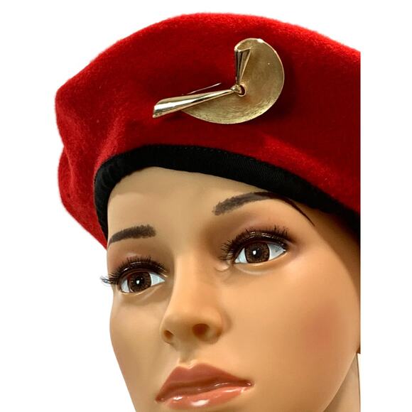 50s 60s Crown Trifari Mid Century Modernist Abstract Gold Brooch | 2.75" - Picture 6 of 10